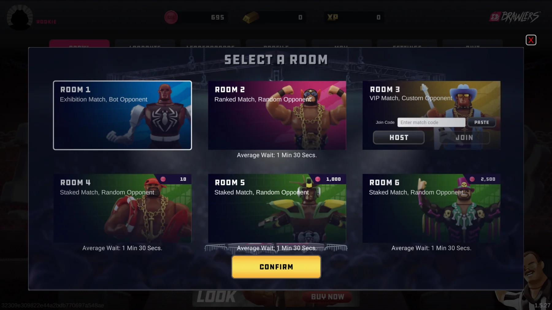 Brawlers Room Selection
